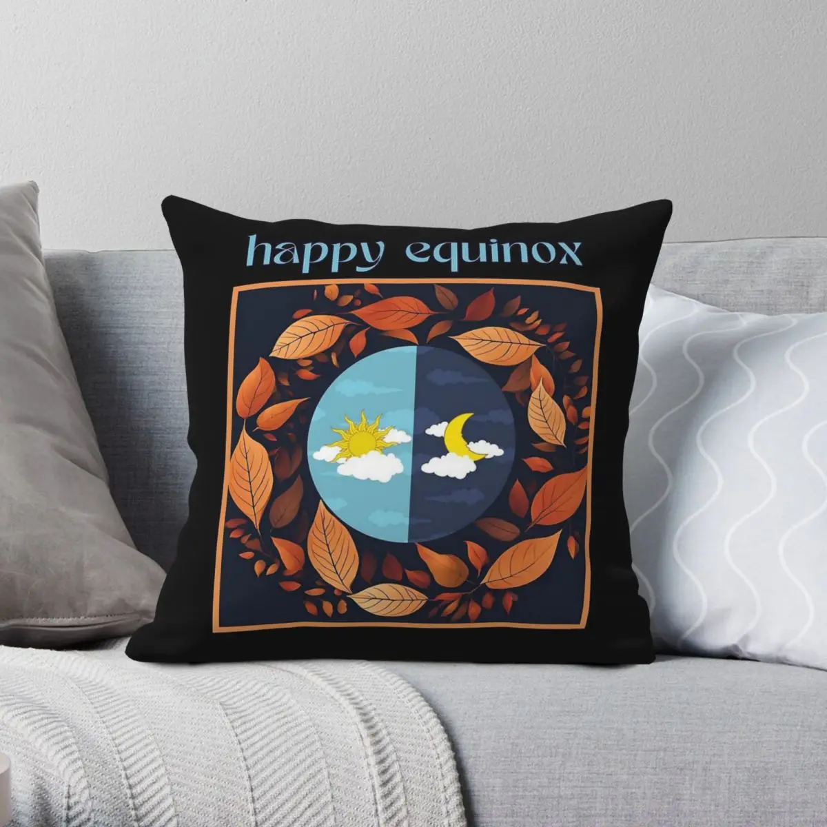 Happy Equinox Square Pillowcase Polyester Linen Velvet Creative Zip Decorative Room Cushion Cover Wholesale