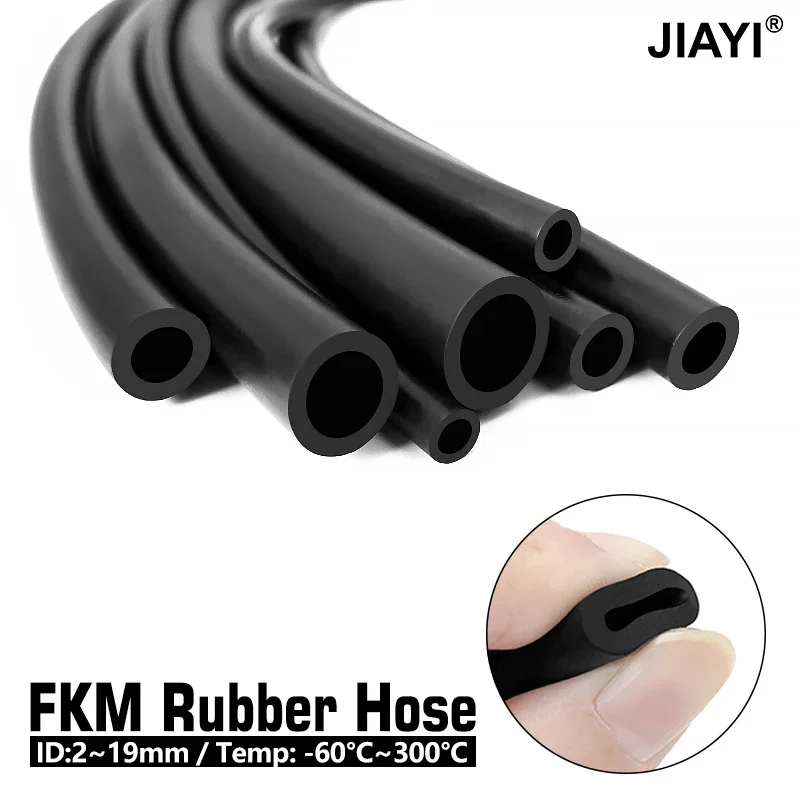 FKM Tube ID2/3/4/5/6/8/10/12mm Fluoroelastomer Pipe -60℃ ~ 280℃ Fuel Tube High Temperature Corrosion Resistant Fuel Hose 5M tube