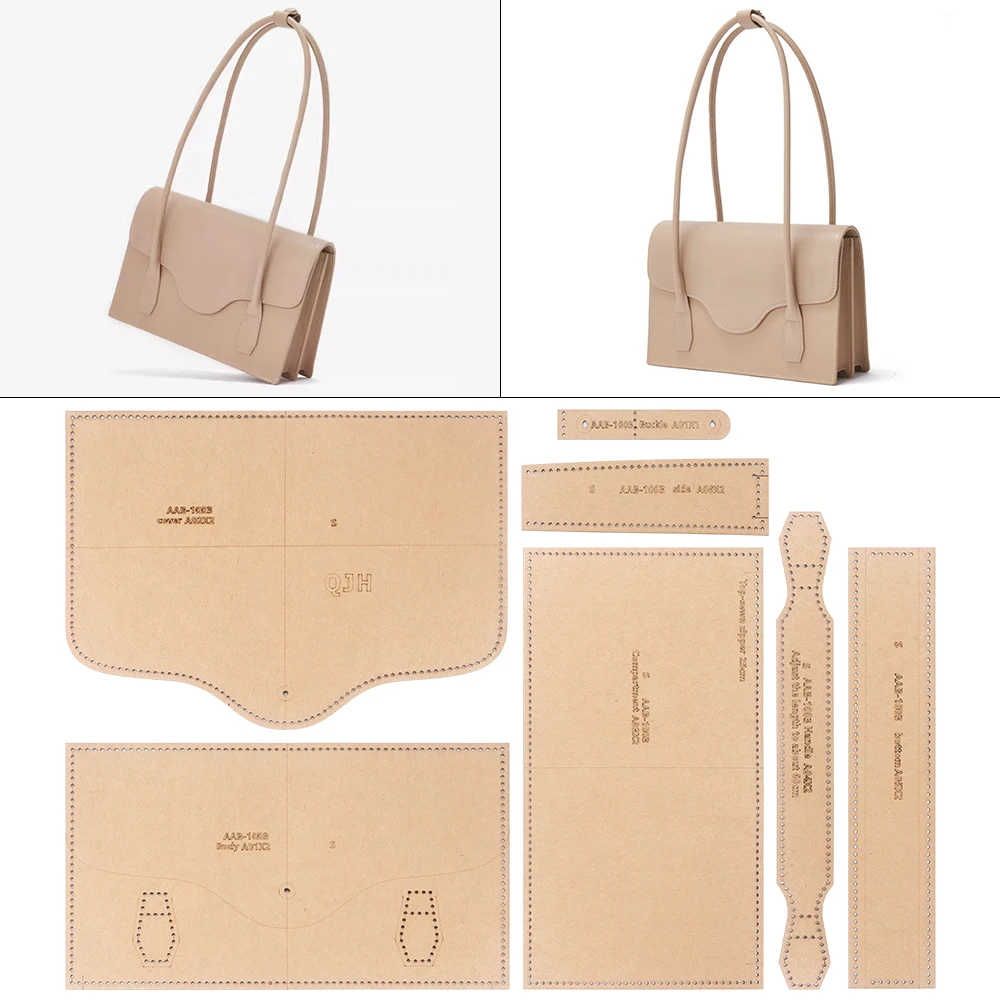 1set DIY Sewing Paper Template, Kraft Paper with Perforated Paper Drawing Mold, Used for Handmade Fashion Handbag/Crossbody Bag