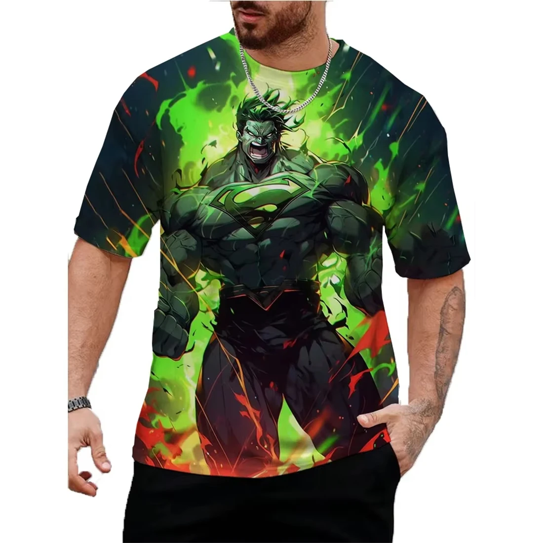 

Fashion Streetwear Disney Summer Men Marvel T-Shirt 3D Printed The Hulk Tops Tees Male Casual Crew Neck Short Sleeve Clothing