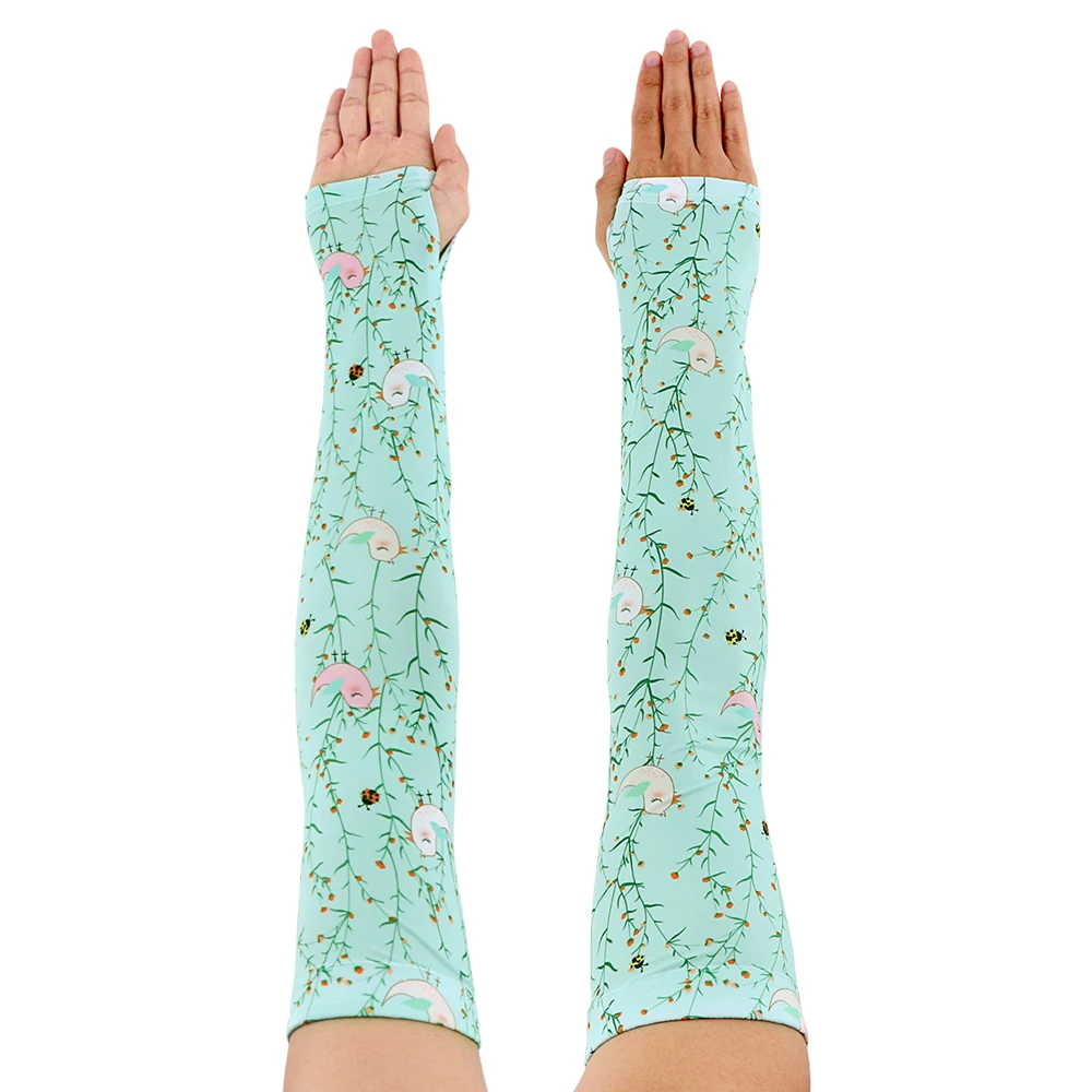 

1 пара грелок на руку с птицами и листьями, рукава с защитой от солнца и ультрафиолета, нарукавники для езды на велосипеде, бега, уличные нарукавники для женщин