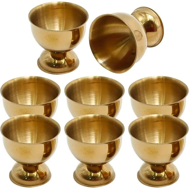 SEWS-Kitchen Tool Stainless Steel Egg Cups, Gold Egg Holder Set Of 8 For Hard Soft Boiled Eggs