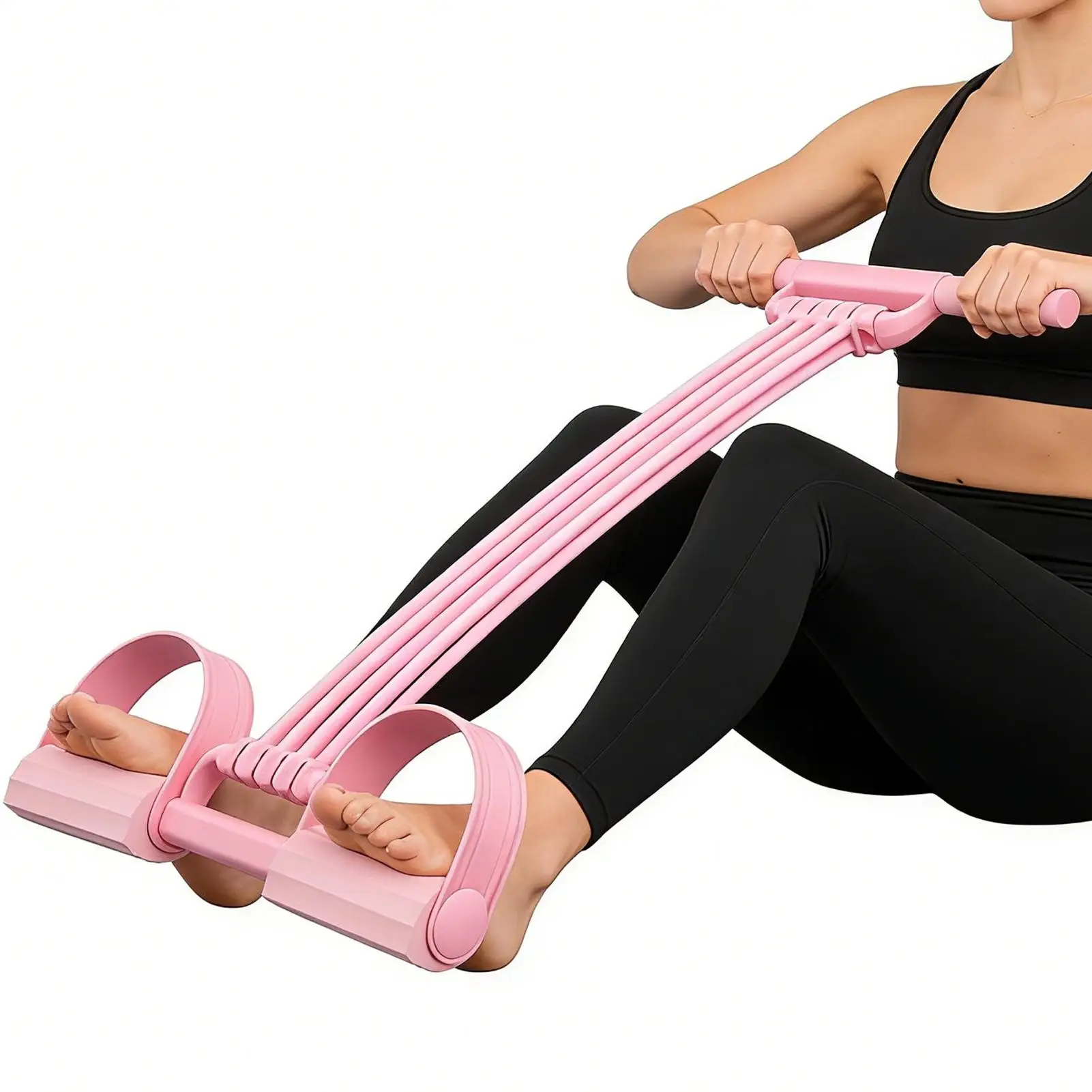 

Elastic Sit Up Pull Rope Non Slip Workout Puller Band Sit Up Tension Foot Pedal For Home Gym Yoga Men Women Girls Youth Teens