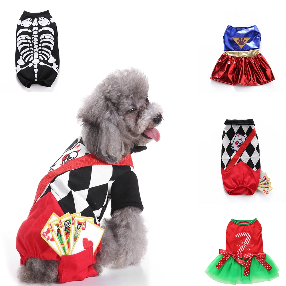 Pet Dog Christmas Clothes Santa Magic Dog Costume Winter Puppy Pet Cat Coat Jacket Dog Suit with Cap Warm Clothing for Dogs Cats