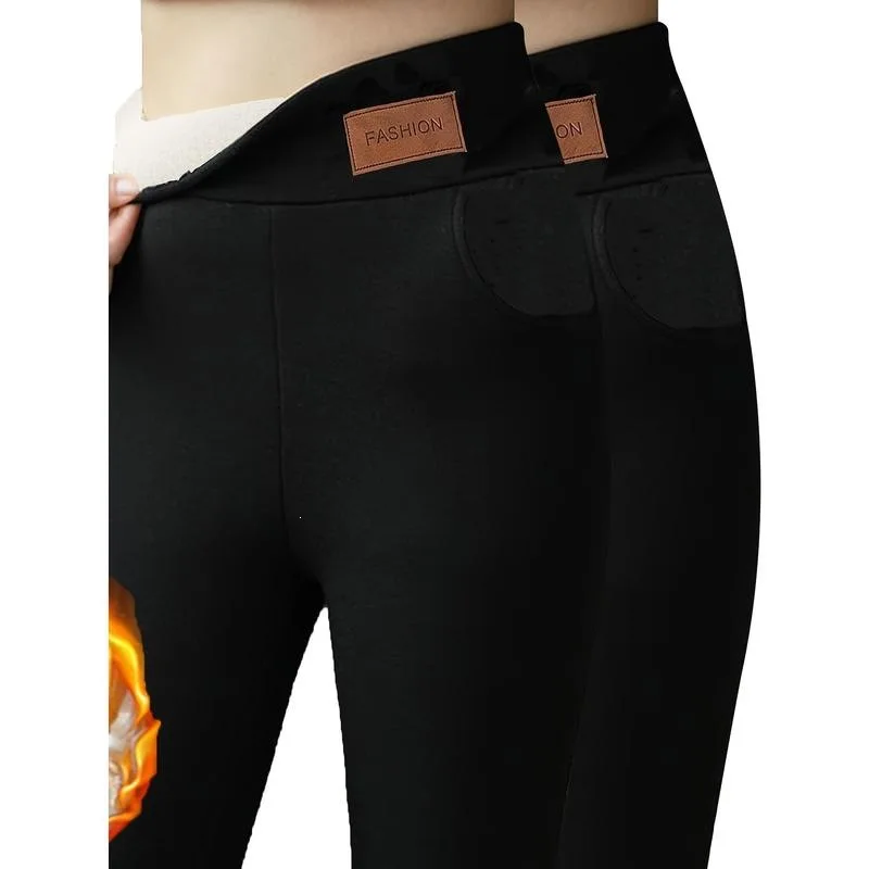 

Warm Fleece Lined Leggings E 62751 Neutral Style Base Layer Pants Comfortable Soft Fabric Spring Collection Retail Online