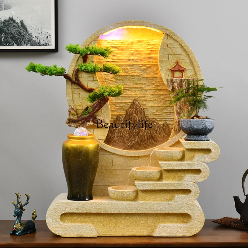 *parts and accessories*Large water curtain wall Chinese water fountain screen circulating fish tank floor ornament