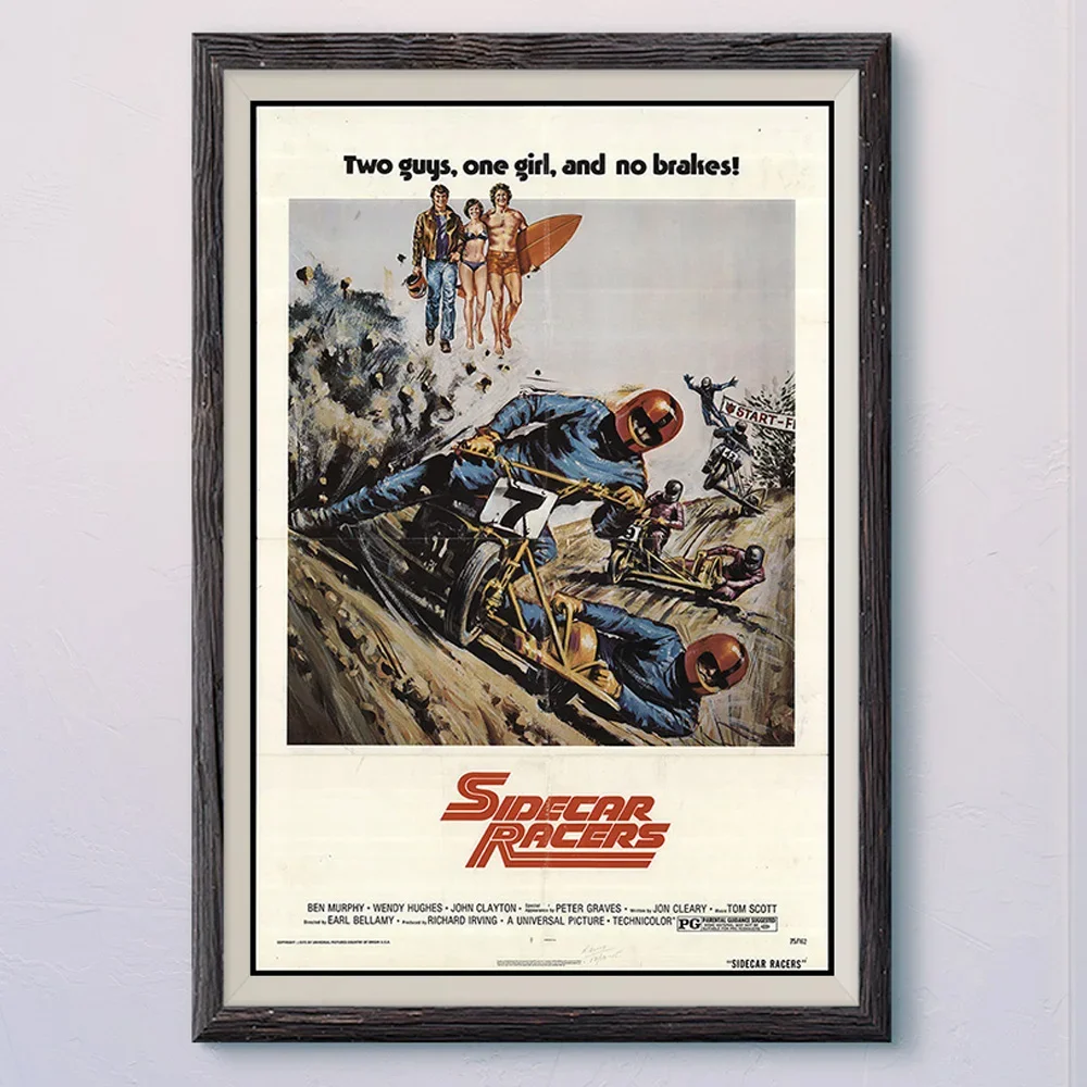 

N321 SIDECAR RACERS винтажный классический фильм настенный шелковый постер HD художественное украшение дома подарок