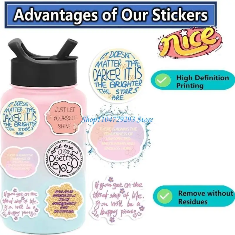 50Pcs/Pack Whimsical Dreamy Doodles Stickers Waterproof Decorative Art for Devices Accessories 
