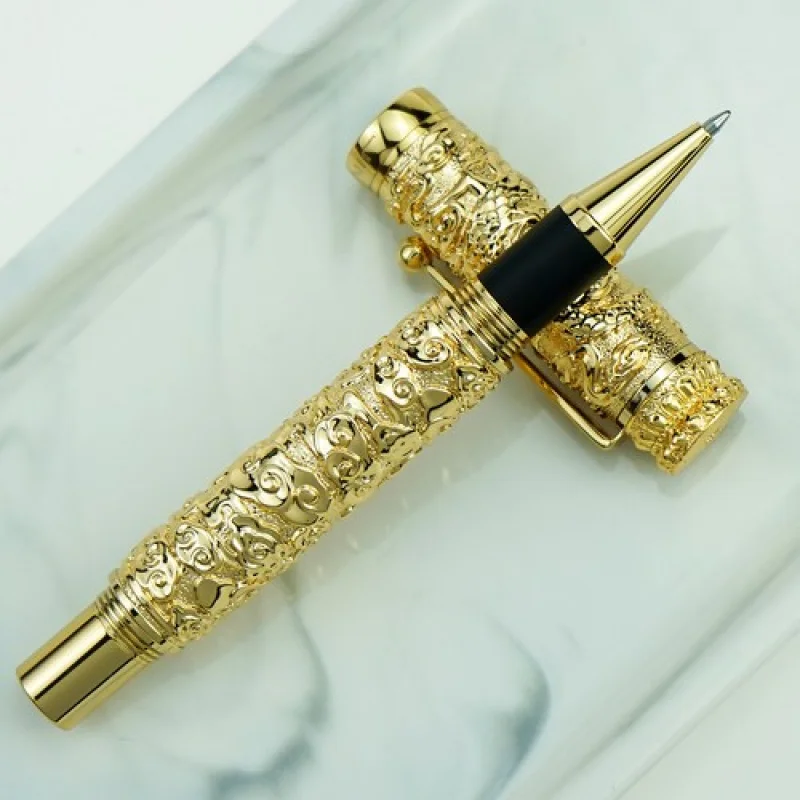 

A + Jinhao металлическая ручка-роллер Dragon Cloud Heavy Big Pen M Point Golde офисный подарок