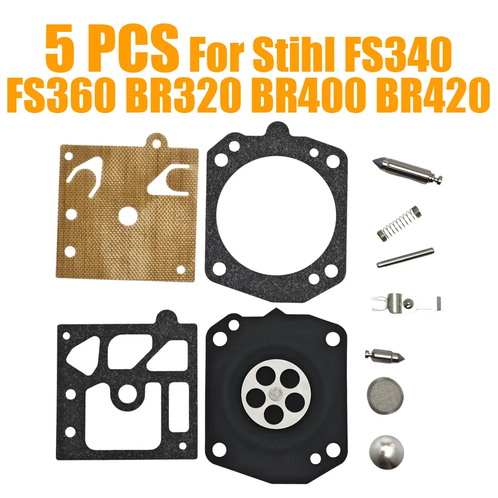 5Pack Carburetor Repair Rebuild Kit For Stihl FS340 FS360 FS500 FS550 Blower BR320 BR400 BR420 Brush Cutter Replace Part