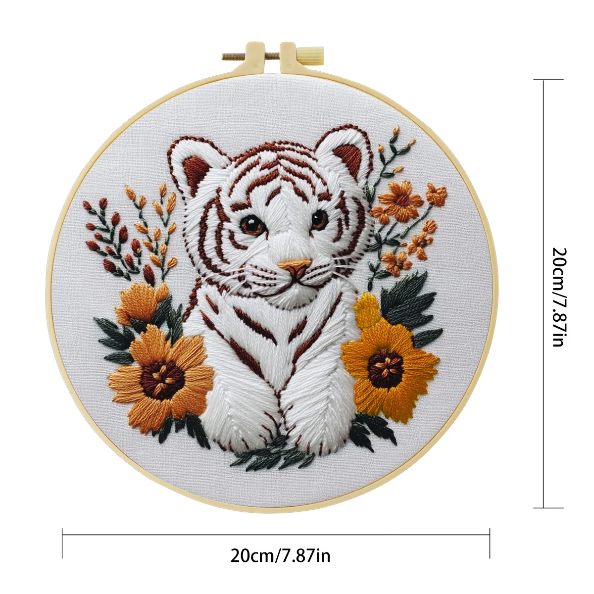 1 Stück 20X20CM/15X15CM 7,87/6,3 Zoll Tiger-Taschen-Stickerei-Starter-Kit DIY-Kit DIY-Stickerei-Set Handarbeiten Nähkunst Nadelkunst – Detail 5