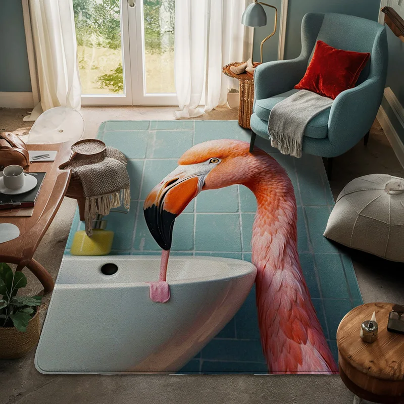 House entrance carpet Home door mat Modern Room Bath Foot bathroom non-slip Kitchen water absorption rug amini flamingos nordic