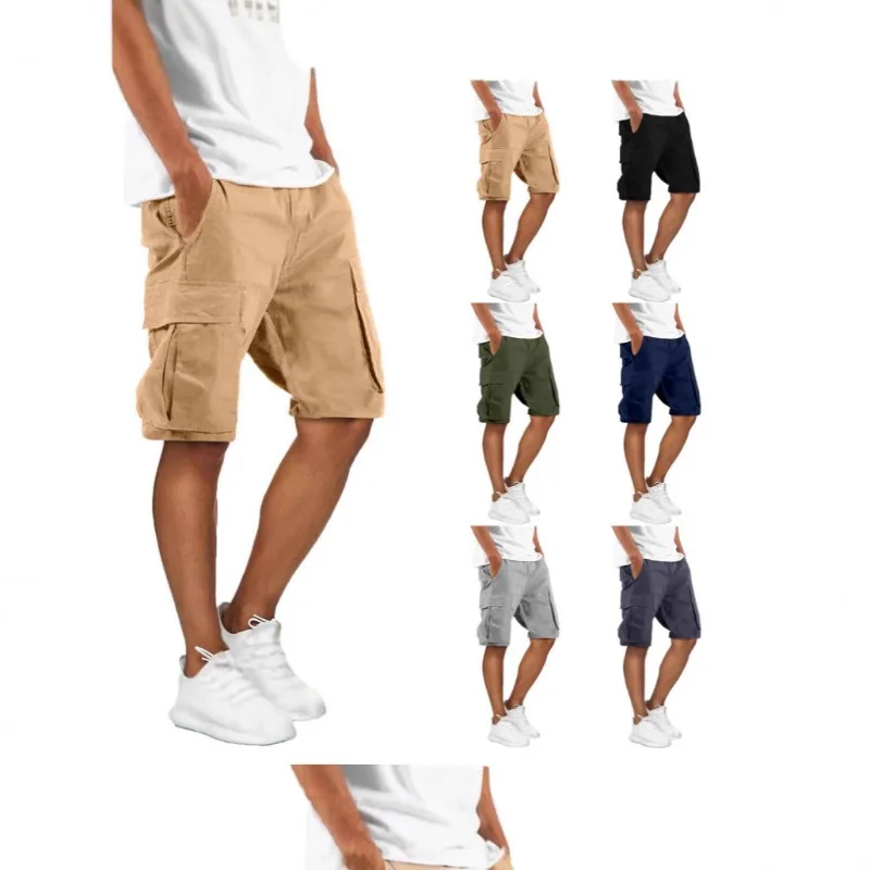 

Мужские шорты для инструментов, спортивные повседневные брюки с несколькими карманами, мужская одежда