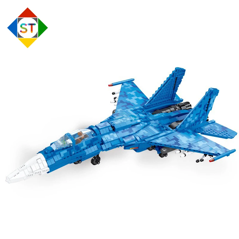 61050 Military Air Force Aviation Su-35 Fighter Jet Building Block War Weapon Aircraft Bricks Educational Toys For Kids Boy Gift