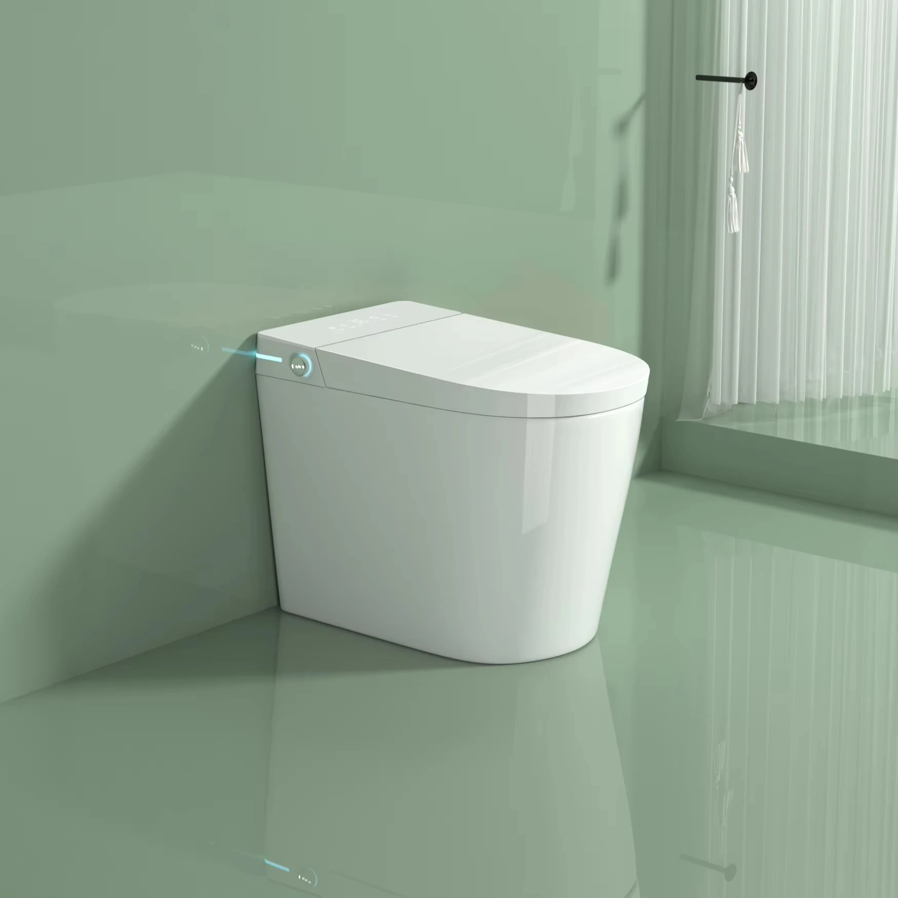 Smart Toilet Automatic Bathroom Floor Mounted Intelligent Smart Electric Toilets Bowl Auto Flush Foot Sensor Smart Toilet