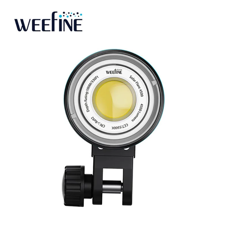 Weefine WF102 Video Light Solar Flare 4500-Lumen Wide-Angle Scuba Diving Waterproof Flashlight Underwater Photography Accessory