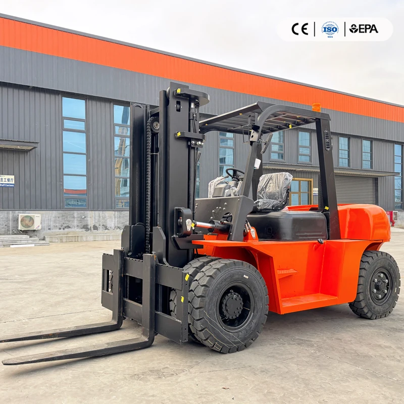Free Shipping Diesel 6 Ton  Wheel Forklift 4wd  All-terrain Forklift for Cross-docking Pallet Stacking Moving