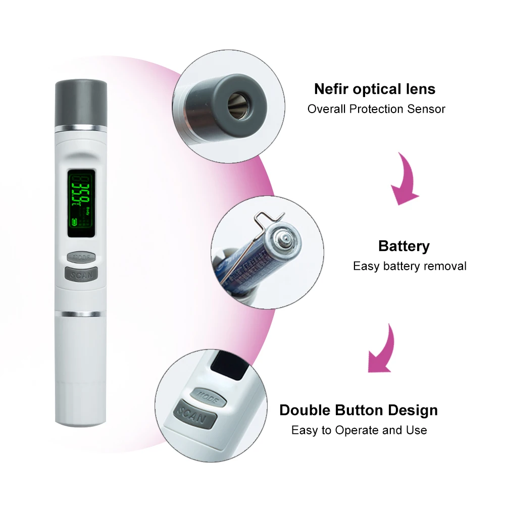 Mini Portable Non-Contact Infrared Thermometer 1S Quick Measurement 3 Temperature Modes for Baby Adult