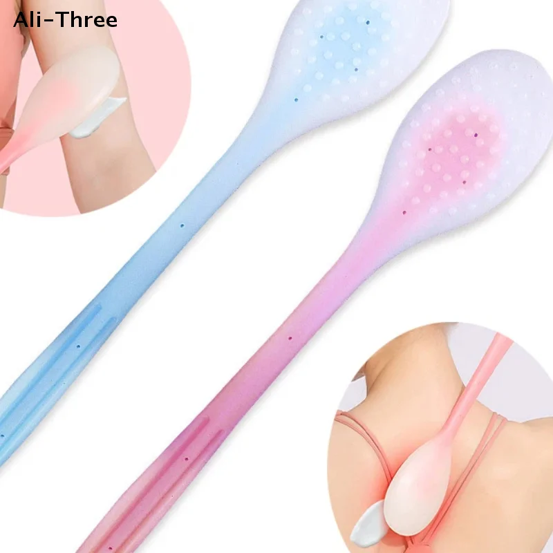 Multi-Function Lotion Sunscreen Ointment Applicator Silicone Long Handle Body Cleaner Shower Brush Sunscreen Back Applicator