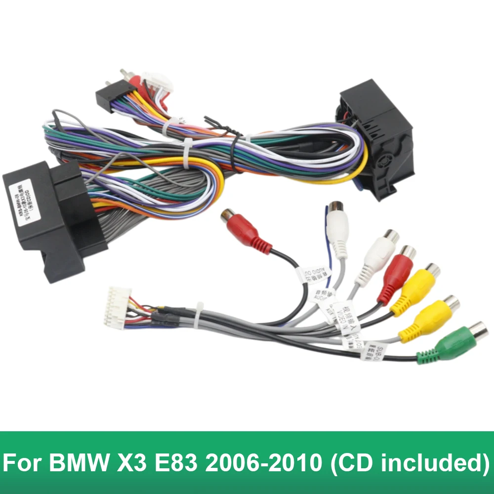 For BMW X3 E83 2006-2010 Car Radio Wiring Harness Power Cable with Original CD Retention Android Stereo Adapter