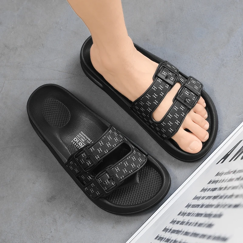 شباشب وسادة هوائية كبيرة الحجم للرجال صيفية بتصميم بسيط ناعمة سريعة الجفاف ومضادة للانزلاق صنادل عصرية غير رسمية مقاس واحد #1