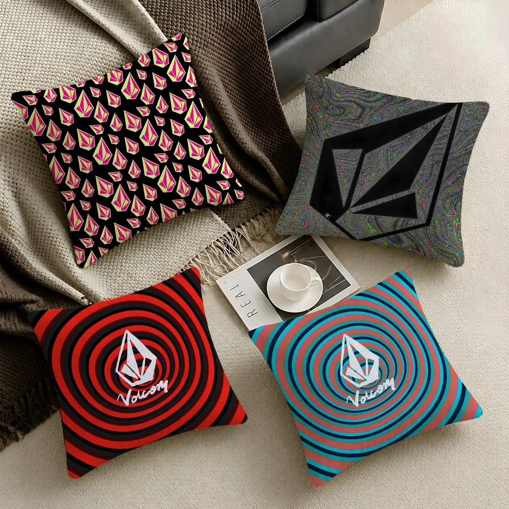 Skate V-Volcom Streetwear Cushion Cover  Throw Pillow Soft Short Plush Cozy Durable Colorfast For Sofa Bedroom Home Decor Gift