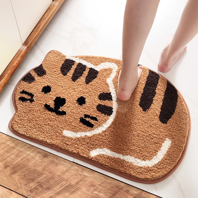 Cartoon Cat Shape Bath Mat Super Soft Fiber Absorbent Quick-drying Bathroom Non-slip Mat Home Decoration Floor Mat