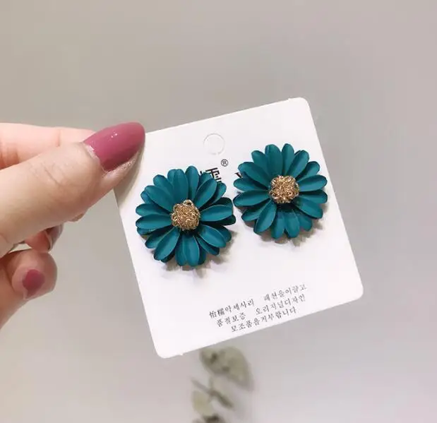 High Quality Dangle Earrings Anti allergic Pin Accessories Multiple Color Chrysanthemum Flowers Jewelry gifts