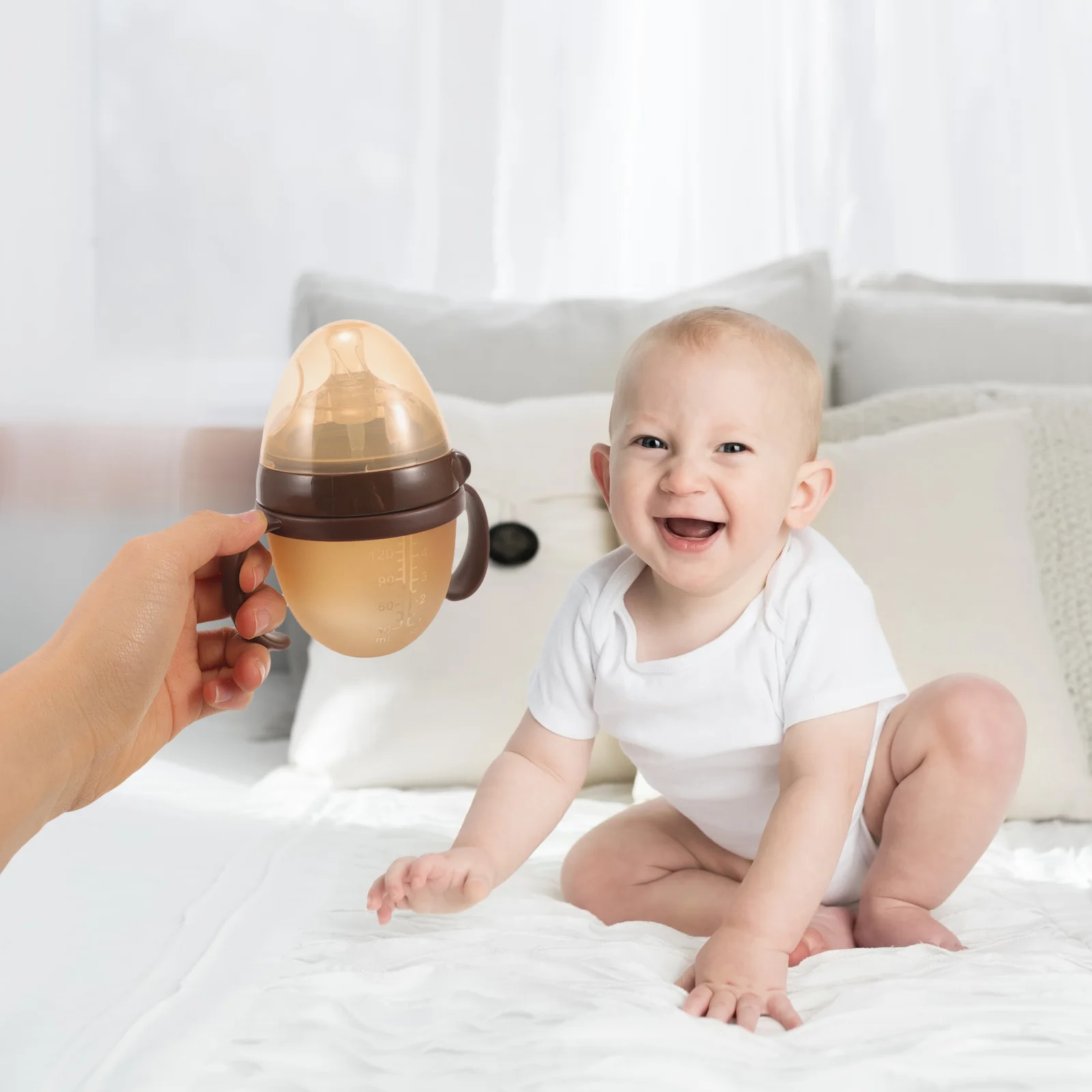 

Newborn Silicone Baby Milk Bottle Soft Silicone Nipple Infant Feeding Bottle Portable Lightweight Feeding Bottles