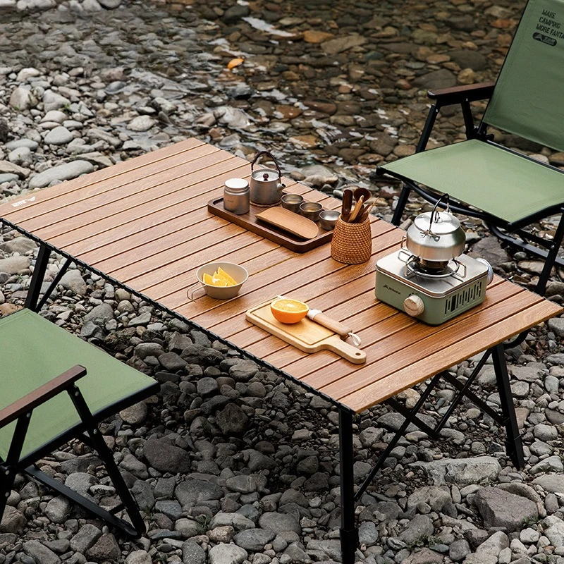 

Outdoor camping aluminum alloy lifting table, portable egg roll table, full set of picnic camping folding table equipment