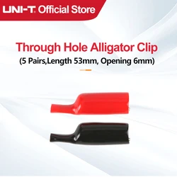 5 Pairs/lot UT-C12 UNI-T Alligator Crocodile Clip Electrical Clamp Multimeter Testing Probe Trough Hole