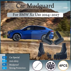 4PCS Car Mudguards For BMW X2 U10 2024 2025 2026 2027 Antifreeze Fender Splash Mud Guards Mudflap Exterior Part Auto Accessories