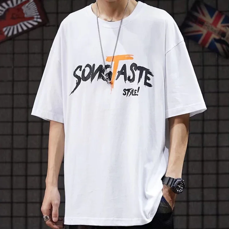 Summer Hip Hop Streetwear T Shirt For Men Graphic Printed Short Sleeve T-Shirt Harajuku Fashion Tops Homme Casual Y2K Tee Shirt