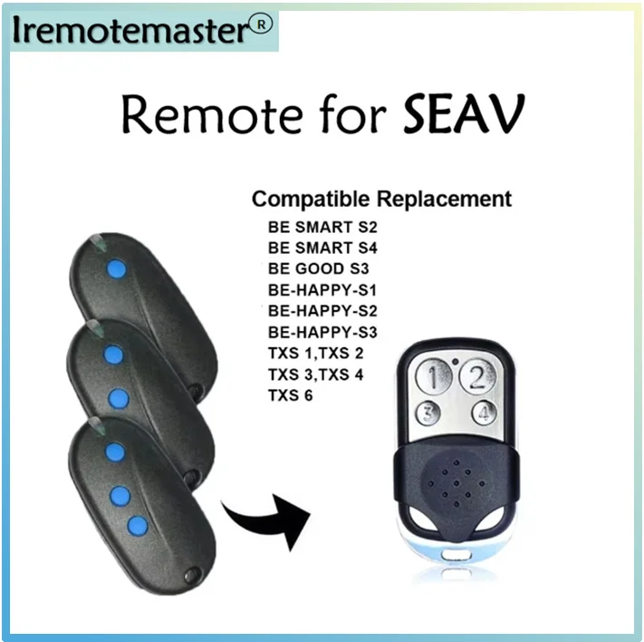 For SEAV 433.92mhz Fixed Code SMART S2 /BE SMART S4/ BE GOOD S3/ HAPPY-S1 Garage Door Remote Controlباب المرآب التحكم عن بعد