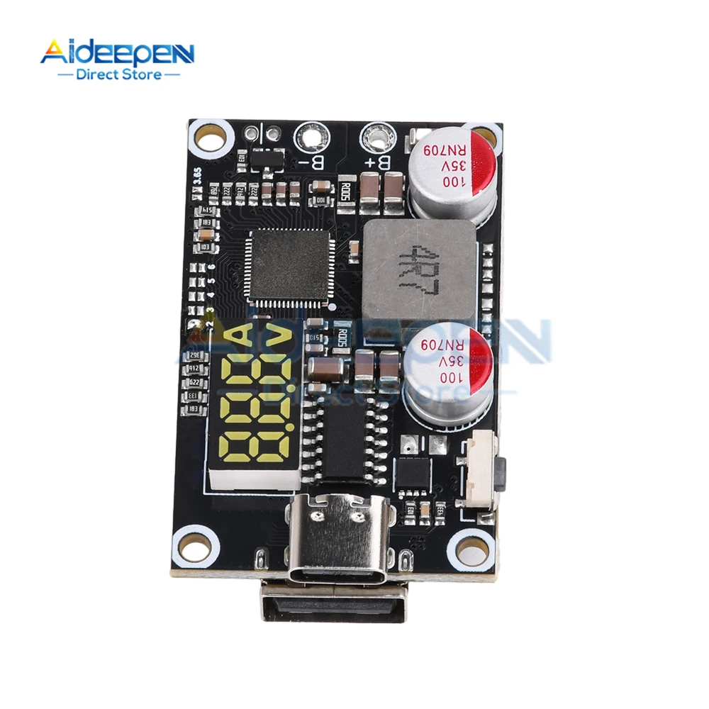 

LED Display 45W 2-6S BMS Lithium Battery Fast Charge Module Type-C USB Boost Buck Supports PD/PPS/FCP/QC/SCP Fast Charger 5V 9V