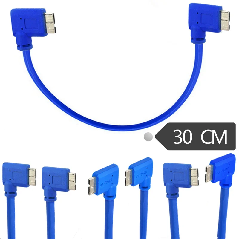 

30cm USB 3.0 Micro B male 90 degree left Right angle short Cable