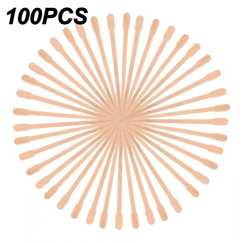 100PCS/Pack Disposable Wooden Hair Removal Sticks for Women Depilation Spatula Waxing Tool for Face Eyebrows Beauty Care