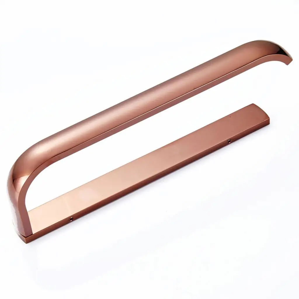 

Modern Rose Gold Brass Towel Bar Wall Mounted Bathroom Rack Organizer Space Saving Towel Holder Accessory for Kitchen Bedroom