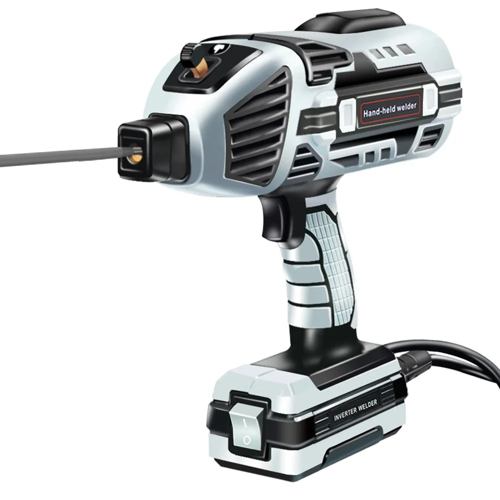 Ручной сварочный аппарат стандарта ЕС 110 В США/220 В, серый бытовой небольшой мини-портативный инверторный сварочный аппарат Ручной сварочный аппарат стандарта ЕС 110 В США/220 В, серый бытовой небольшой мини-портативный инверторный сварочный аппарат