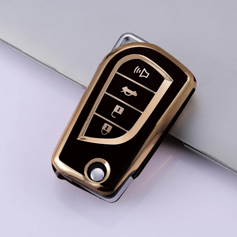 2/3/4 Knoppen TPU Shell Fob voor Toyota Auris Corolla Reiz Avensis Verso Yaris Aygo Rav4 Scion TC IM Auto Afstandsbediening Sleutel Case Cover