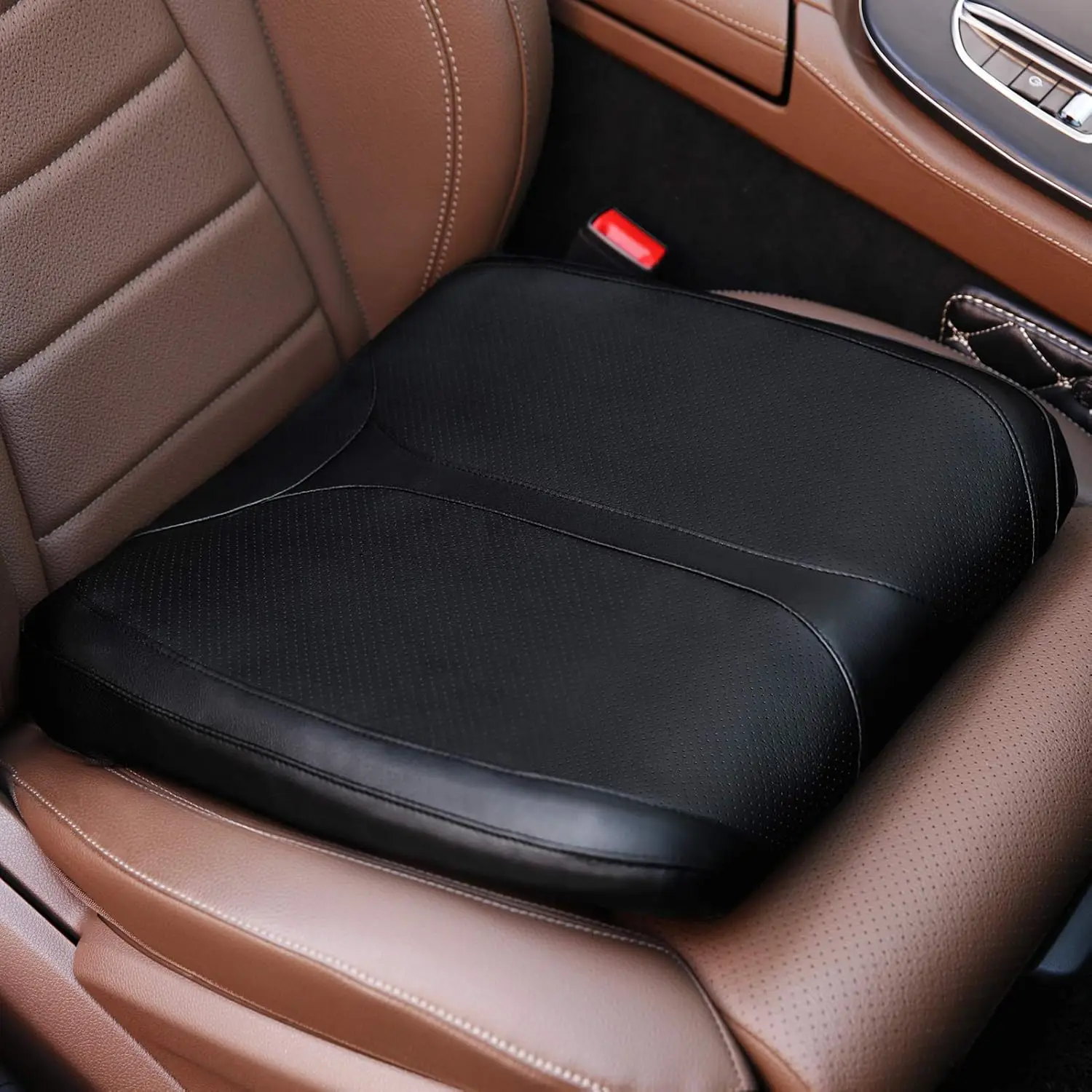 

Memory Foam Car Seat Cushion for Short Drivers, Hip and Back Pain Relief, Booster for SUV, Truck, Office Chair