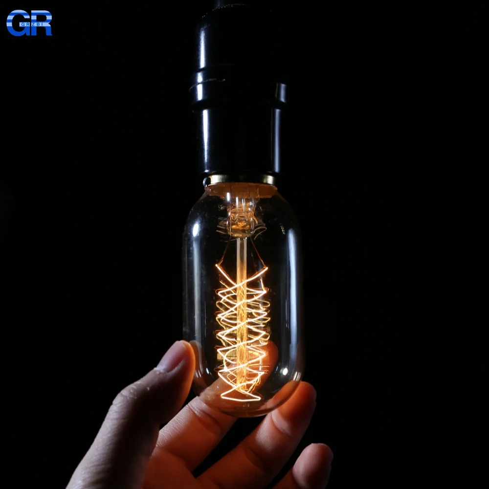 Incandescent Filament Bulb T45 E27 220V 40W 2200K Dimmable Vintage Retro Edison Light Lamp For Home Ceiling Pendant Decor