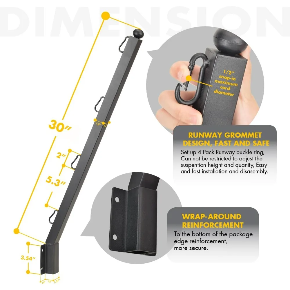 وصلة سلكية شائكة لعمود السياج الخشبي، أذرع مقاس 31.5 بوصة لتركيب المسطح أو السطحي #3