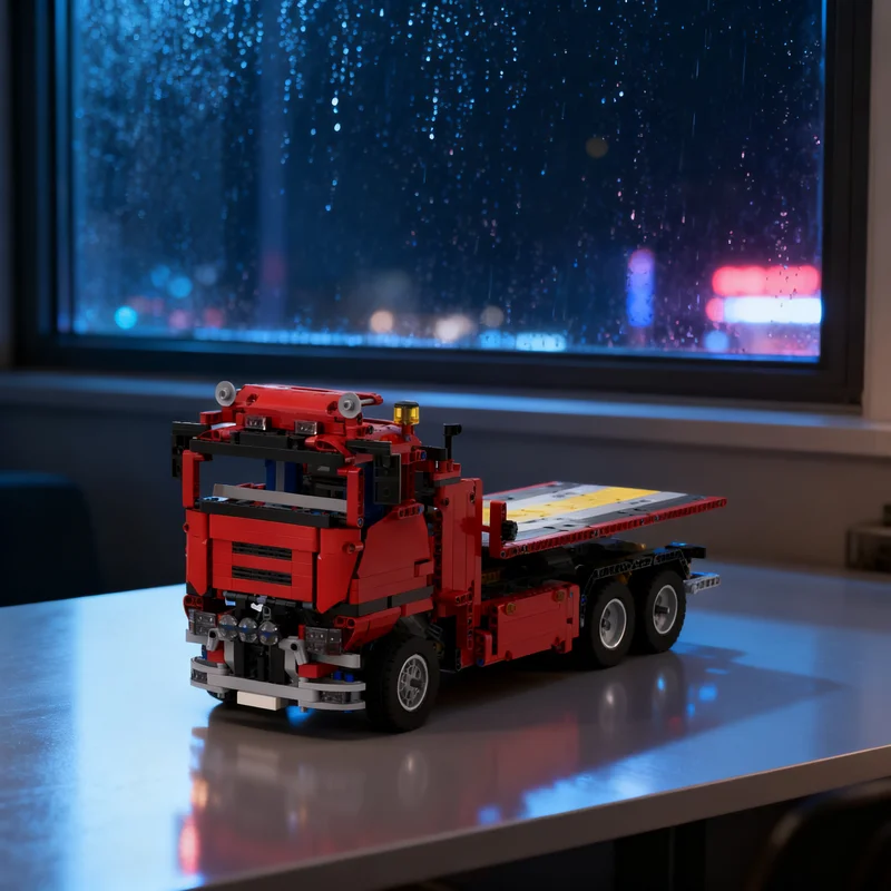 1626pcs MOC Flatbed Rotator Tow Truck 8258 Alternate Technical Model Building Blocks Construction Craft Brick Assemble Creative
