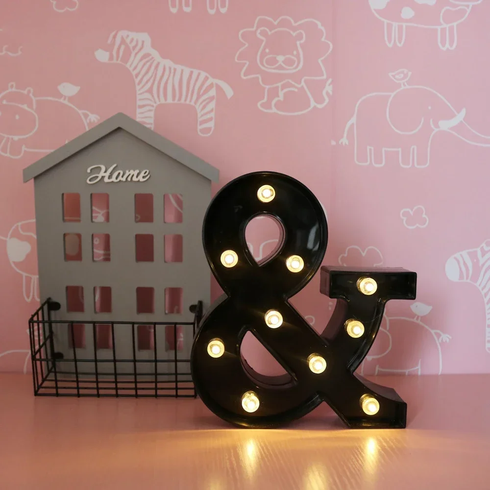 Wedding Birthday Party Christmas Lamp Home Bar Decoration LED Letter Lights Sign Light Up Marquee Letters Sign for Night Light