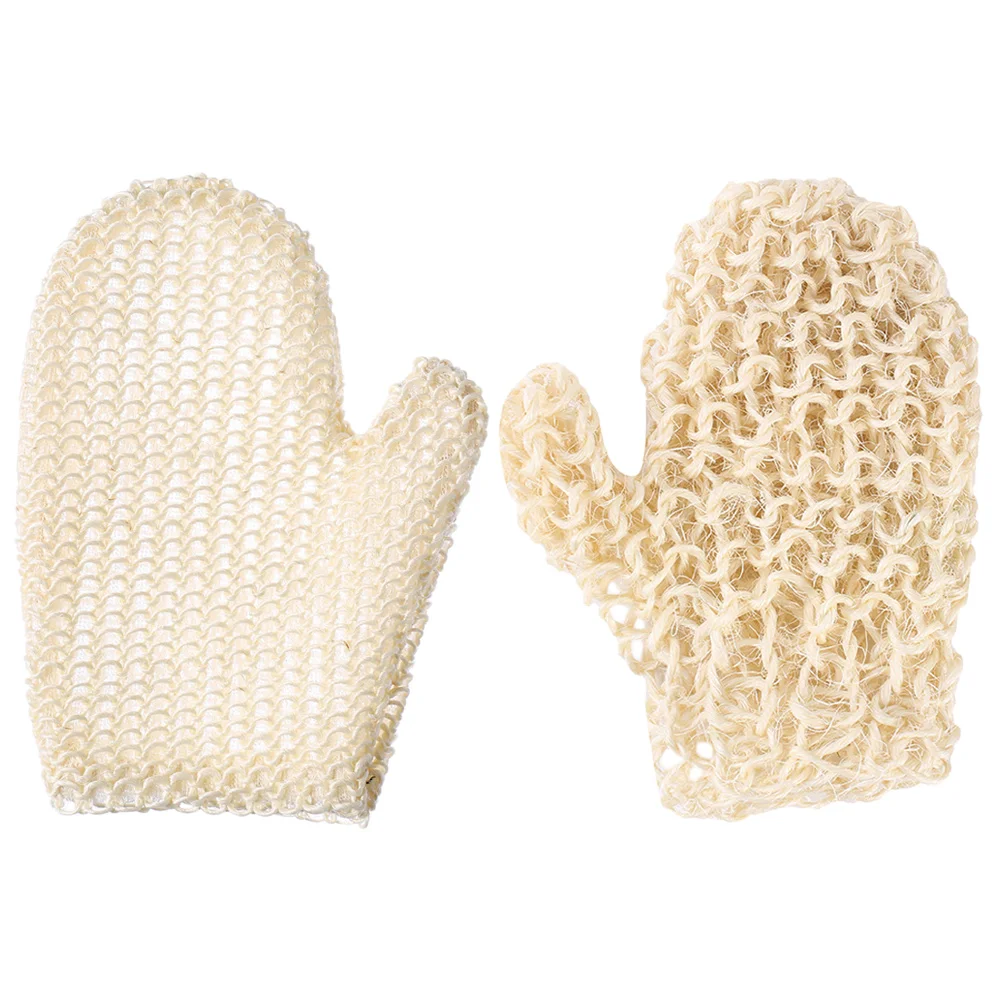 2 Pcs Sisal Braided Shower Gloves Mittens Exfoliating Bath Rub Mud Skin Cleaning Scrubbing Whole Bathing Supply