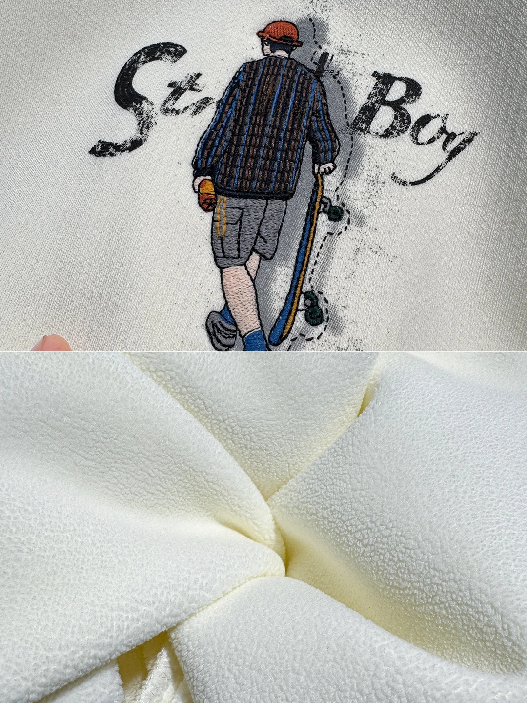 

Мужской премиум-свитшот с вышивкой, на флисовой подкладке, утепленный, с круглым вырезом, с длинными рукавами, в уличном стиле, зимняя мода