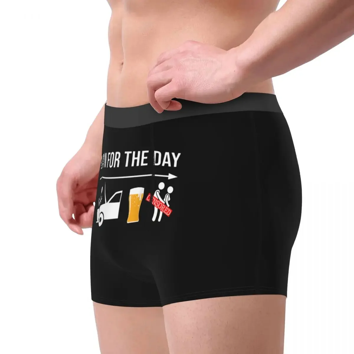 Man Plan For The Day Funny Coffee Wrench Beer Mechanic Underwear Boxer Briefs Shorts Panties Homme Breathable Underpants S-XXL