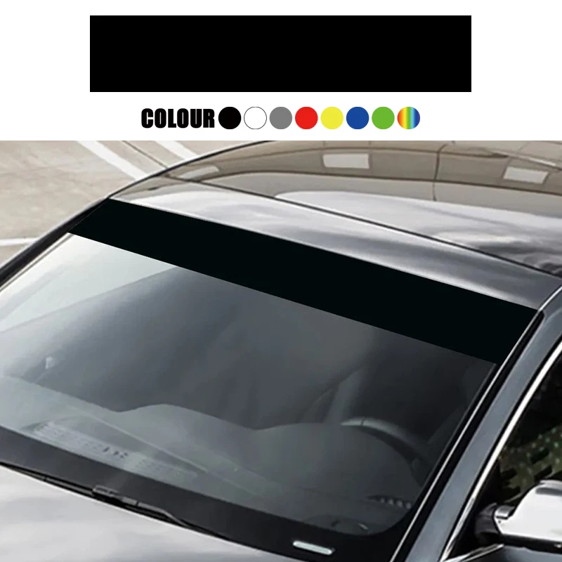 Universal Car Sticker Car Front Windshield Decoration Decal Solid Color Sticker Personality Laser Decal Car Accessories 150*20cm