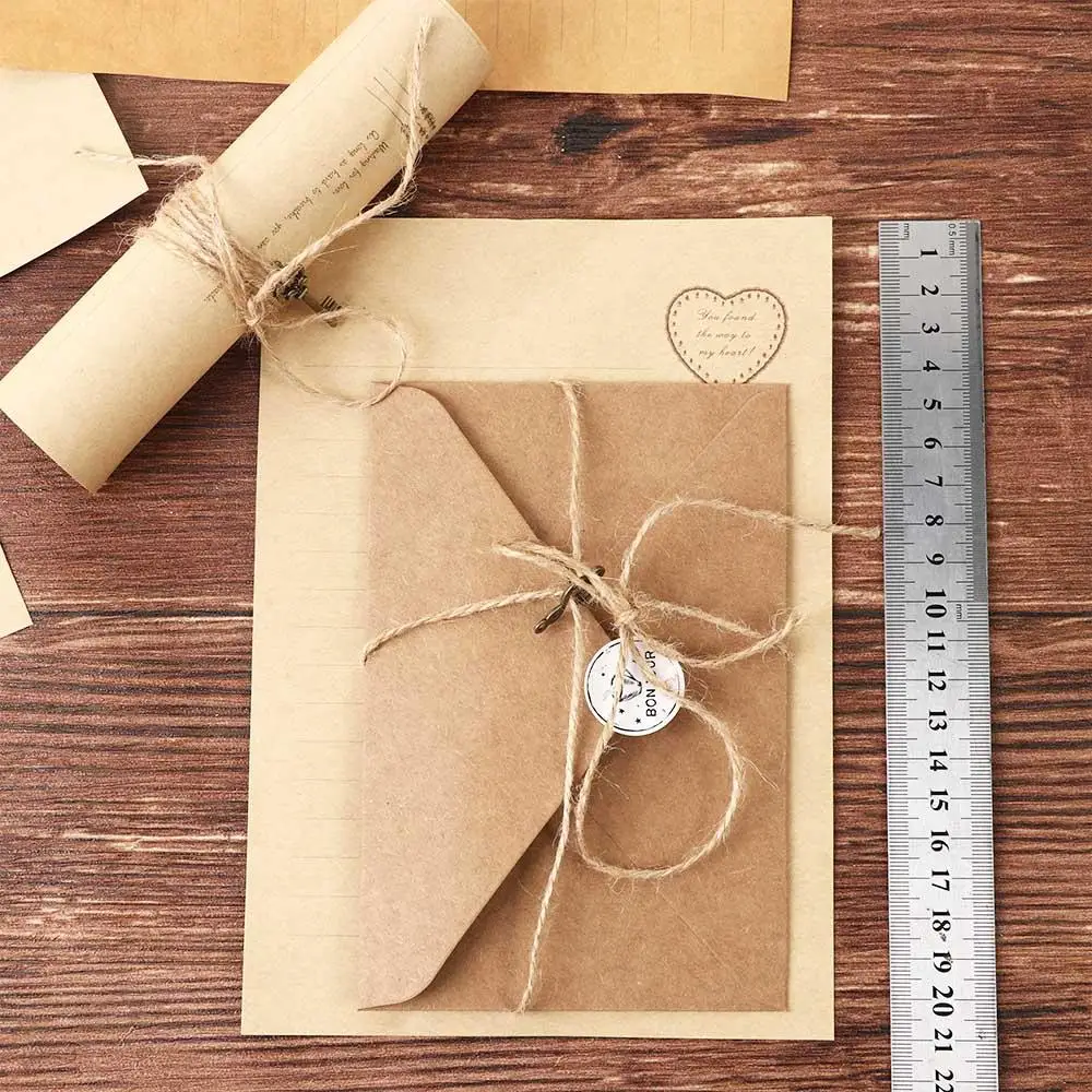 Letter European Style Letter Supplies Mailers Set Vintage Kraft Paper Envelope Letter Pad Envelopes Letter Paper Writing Paper